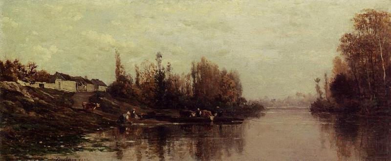 Ferry at Glouton, Charles-Francois Daubigny